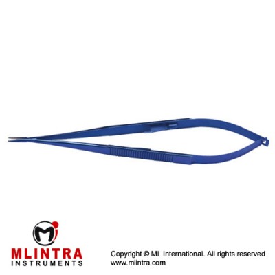 Micro Needle Holder Flat handle,Tungsten carbide coated tips,Straight